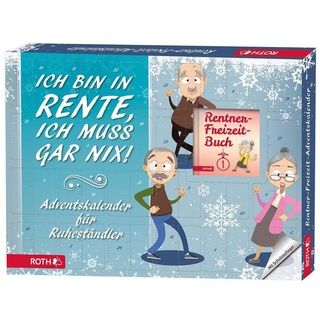 Roth Adventskalender Rentner-Freizeit, mit 24 Freizeit-Artikel und Buch blau
