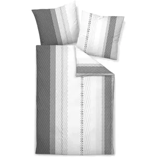 Janine Bettwäsche Messina 43026, Gr. 135x200 cm, Fb. 08 Platin Silber, Mako-Satin
