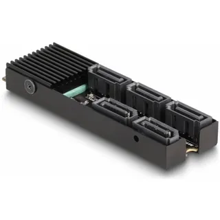 DeLock Konverter M.2 2280 Key B+M Stecker zu 5 x SATA mit Kühlkörper,