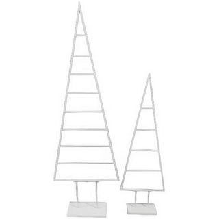 my home Dekobaum Maischa, Weihnachtsdeko aus Metall (Set, 2 St), Weihnachtsbaum zum individuellen Dekorieren weiß