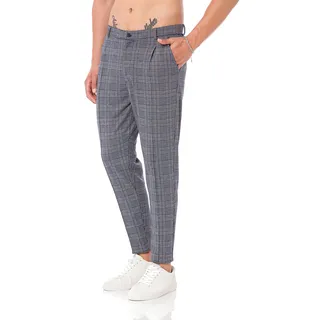 Redbridge Herren Jogginghose im Chino Hosen Style Jogger Hose Freizeithose kariert - L