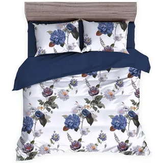 Traumschlaf Dublin Floral Blau 155 x 220 cm + 80 x 80 cm