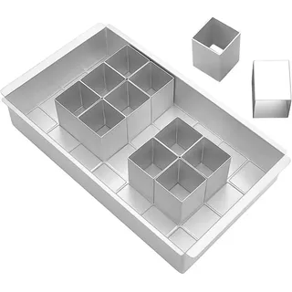 Elzusha - Backform, verstellbar, 4-29 cm - Mit Zahlen/Buchstaben - Kuchenform - Antihaftbeschichtung - Silberfarben - Wiederverwendbar im Ofen/in d... - Silber