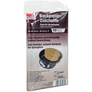 Unbekannt 10 Backpapier Zuschnitte aus naturbraunem Papier, rund für Springformen, beidseitige Antihaft-Beschichtung, hitzebeständig bis 220°C