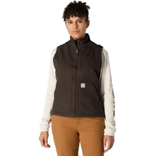 Carhartt Damen entspannte Passform textilgewaschenes Canvas Sherpa-gefüttert Stehkragen-Weste - S