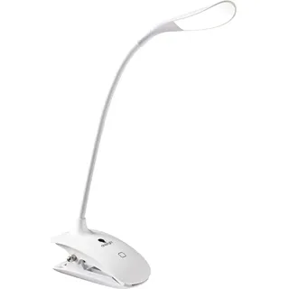 Daylight Smart Clip-On LED Lampe – Buchlicht & Leselampe, 6000K Tageslicht, Flexibler Hals, Klemmleuchte für Schreibtisch & Nachttisch zum Lesen, Basteln & Lernen, Weiß