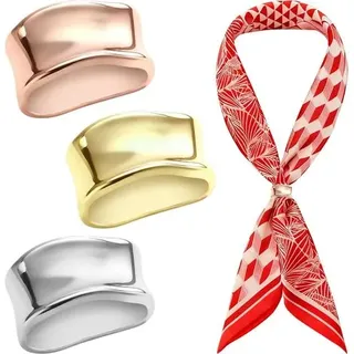 Set Aus 3 Seidenschalringen Für Damen, Legierungsclips Mit Gold-, Silber- Und Roségold-finish, Modische Accessoires Für Seidenschals, Elegante Verschlussschnalle Für Schals