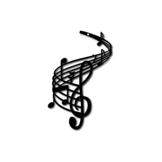 Metall-wanddeko: Musiknoten-dekor, 3d-notenkunst, Violinschlüssel, Schwarze Hängeskulptur Für Weihnachten, Halloween, Wohnzimmer, Kinderzimmer, Musik, Tanz, Drinnen Und Draußen, Garten, 28 X 18 Cm - C