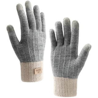 Homealexa Winterhandschuhe Touchscreen Handschuhe Strick Fingerhandschuhe Sport Warm und Winddicht Winterhandschuhe für Skifahren Radfahren und SMS, Geeinget für Damen und Herren