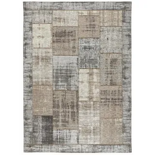 Novel Flachwebeteppich, Grau, Beige, Textil, Patchwork, quadratisch, 200x200 cm, in verschiedenen Größen erhältlich, Teppiche & Böden, Teppiche, Webteppiche