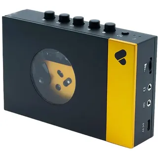 we are rewind Tragbarer Bluetooth Kassettenspieler Amy schwarz/gelb WE-001-BY1