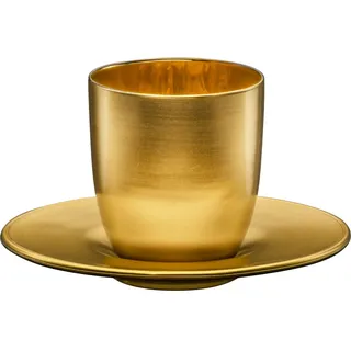 EISCH Cosmo Espressobecher mit Untersetzer Vollgold 109/6 in Geschenkröhre (Kristallglas, 0,1 L)