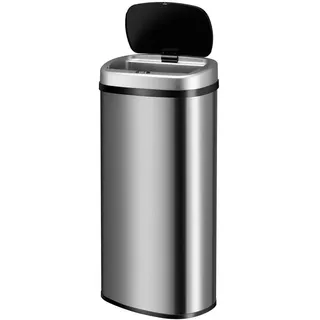 Juskys Automatik Mülleimer 70 l Silber