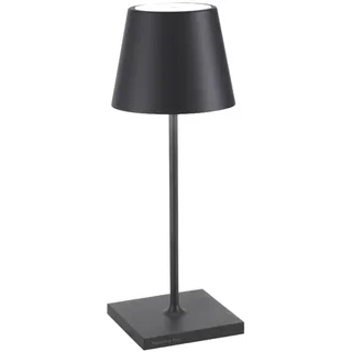 Zafferano, Poldina Pro Mini Lampe, Kabellose, Wiederaufladbare Tischlampe mit Touch Control, Auch für den Außenbereich Geeignet, Dimmer, 2200-3000 K, Höhe 30 cm, Farbe Dunkelgrau