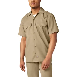Dickies Herren-Arbeitshemd mit kurzen Armen, Khaki, Mittel - M