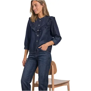 STREET ONE Jeansbluse mit Rüschen-Details Blau 38