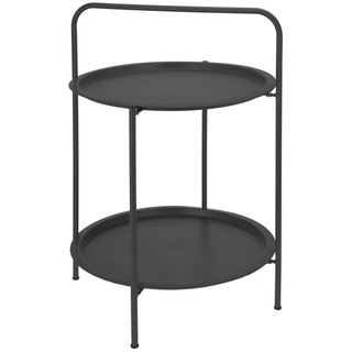Progarden Beistelltisch Tisch Rund 50x66 cm Matt-Dunkelgrau (1-St) braun|grau 50 cm x 66 cm x 50 cm