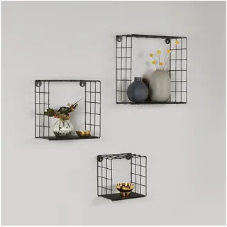 Marrakesch Orient & Mediterran Interior 3er Set Wandregal aus Metall Sidney