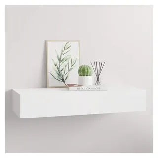 vidaXL Wandregal mit Schublade 60 x 23,5 x 10 cm Weiß