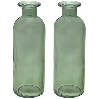Vase Grün Salbei Glas Blumenvase Kommunion Konfirmation Hochzeit 16 cm 2 Stück