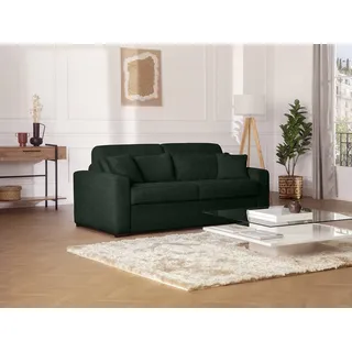 Schlafsofa mit Matratze 4-Sitzer - Liegefläche 160 cm - Matratze 16 cm - Cord - Grün - MONDOVI