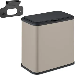 Relaxdays Matter Mülleimer 5 l Beige