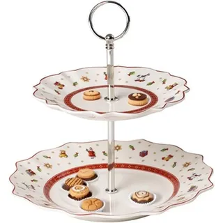 Famanu Etagère für Weihnachten und Feiertage - Premium Porzellan mit traditionellen Motiven