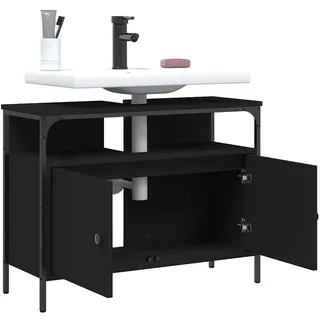 vidaXL Waschbeckenunterschrank 80 x 60 x 30 cm Schwarz