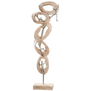 GILDE Deko Figur Skulptur Climb - Dekofigur aus Holz Aluminium- Dekoration Wohnzimmer Geschenk Weihnachten für Frauen - Höhe 77cm