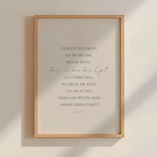 AusGlaubenLeben®, Fürchte dich nicht, Christliches Poster, Bibelvers, Christliche Bilder, Jesus Bild, Wohnzimmer Deko, Tischdeko, Taufgeschenk, Schlichte Wanddeko, Glaube Liebe Hoffnung (A4)