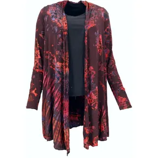 Guru-Shop Langjacke Offener Batik Cardgan, Boho Batikjacke - braun braun