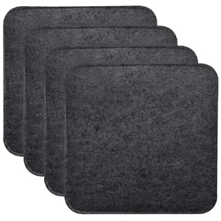 Youyijia Stuhlkissen 4er Set Stuhlkissen, Quadratisch Filz Sitzkissen schwarz