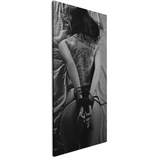Leinwandbild Erotisch gefesselte Frau – Leidenschaft und Intensität Panorama Format: 120x60 cm Effekt: Schwarz&Weiß XXL Kunstdruck Bild auf Keilrahmen/Wandbild/Wohnzimmer Deko