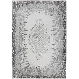 benuta Vintage-Teppich, Schwarz, Grau, Kunststoff, Vintage, Rechteckig, & im Style: Elegant, Retro - Pflegeleicht für Wohnzimmer Schlafzimmer