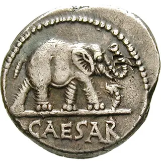 Römische Republik Denar 49-48 v. Chr. Julius Caesar Elefant