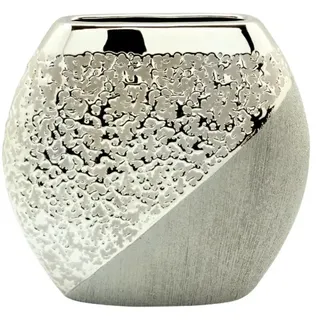 GILDE Keramik-Vase Grace H=25cm - Silber