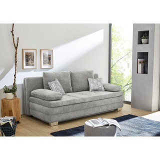 Schlafsofa JOCKENHÖFER GRUPPE "Lincoln" Sofas Gr. B/H/T: 203 cm x 85 cm x 106 cm, Luxus-Microfaser, grau (hellgrau) Einzelsofas mit Bettfunktion und Bettkasten, als Dauerschläfer geeignet