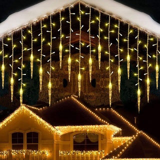 Eisregen Eiszapfen Lichterkette Außen Innen 3.5m, Lichterkette Vorhang 8 Modi Memory Funktion, 96 LEDs Weihnachtsbeleuchtung Weihnachtsdeko Balkon...