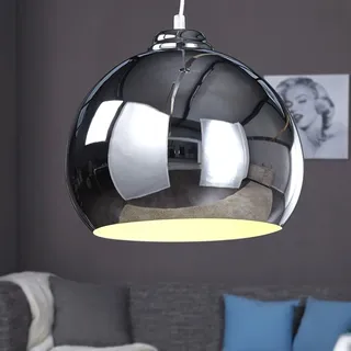 cagü - DESIGN RETRO LOUNGE HÄNGELAMPE HÄNGELEUCHTE [GLOBUS I] CHROM 30cm Ø