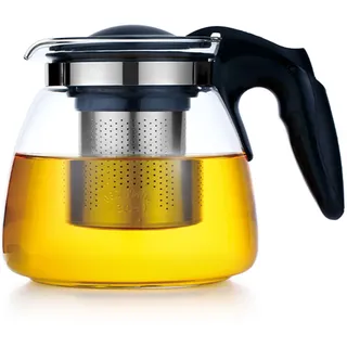 Lovegrace Glas-Teekanne mit Siebaufsatz, Hitzebeständig, Edelstahl Filter Sieb, Überhitzungsschutz, Ideal für Lose Tees (900ml)