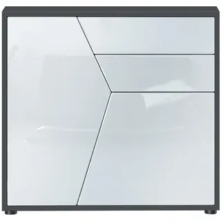 Vladon Benny 79 x 74 x 36 cm Schwarz matt / Weiß Hochglanz