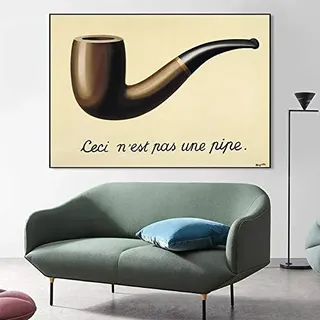 Rene Magritte Berühmte Malerei Dies ist keine Pfeife Leinwanddruck Malerei Poster Klassische Wandkunstbilder, für Wohnzimmer Dekor Kein Rahmen (Size : (19.7x27.6inch)50x70cm No Frame)