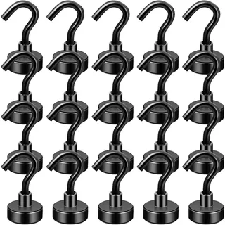 FINDMAG Magnethaken Extra Stark 20 Stück, 10kg+ Magnet Haken, Magnethaken Schwarz für Schlüssel, Aufhängen, Kreuzfahrt