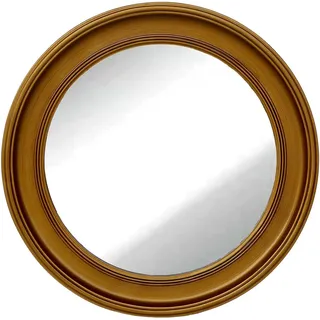 dasmöbelwerk Wandspiegel Wandspiegel »Schlicht« Ø60 cm gold im Landhaus-Stil rund Flurspiegel goldfarben