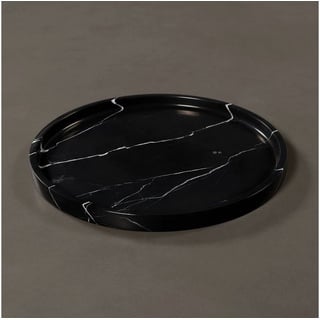 MAGNA Atelier Dekoobjekt ZÜRICH aus edlem Marmor, Serviertablett rund, Käseplatte, Tablett, 30x30x2cm schwarz