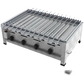 ChattenGlut Schaschlikgrill Kebabgrill 4-flammig mit Spieß Aufsatz im Mangal Style 14,7kW