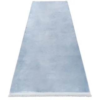 Läufer SEHRAZAT "Reyna" Teppiche Gr. B/L: 80 cm x 300 cm, 8 mm, 1 St., blau Küchenläufer waschbar,Seiden-Optik,mit weichem Glanz Garn, rutschfest,Pflegeleicht