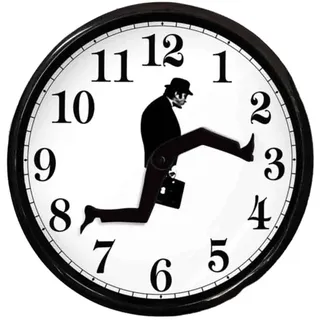 KENANLAN Ministerium für Dumme Spaziergänge, Stille Uhr, Lustiges Studium oder Bürowanduhr, Amüsante Nicht Kranke Wanduhr für Schlafzimmer Küchen Wohnzimmer, Dumme Geschenke 27 * 26 * 5 Uhr