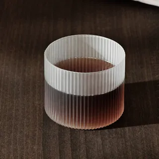 Ferm Living Trinkglas Set Ripple Low frosted