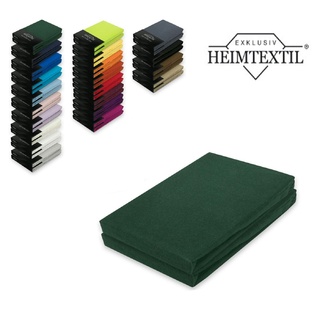 EXKLUSIV HEIMTEXTIL Doppelpack Jersey Spannbettlaken Premium Dunkelgrün 140 - 160 x 200 cm